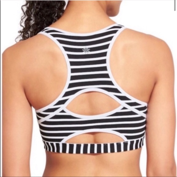Athleta Stark Strip Double Dare Sports Bra (S) - Picture 2 of 5